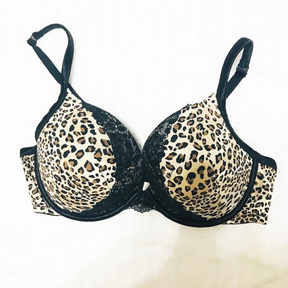 Cacique Leopard Print Lace Bra